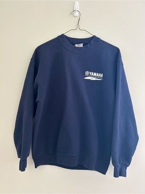 Vintage Yamaha Navy Crewneck Sweatshirt - Classic Logo